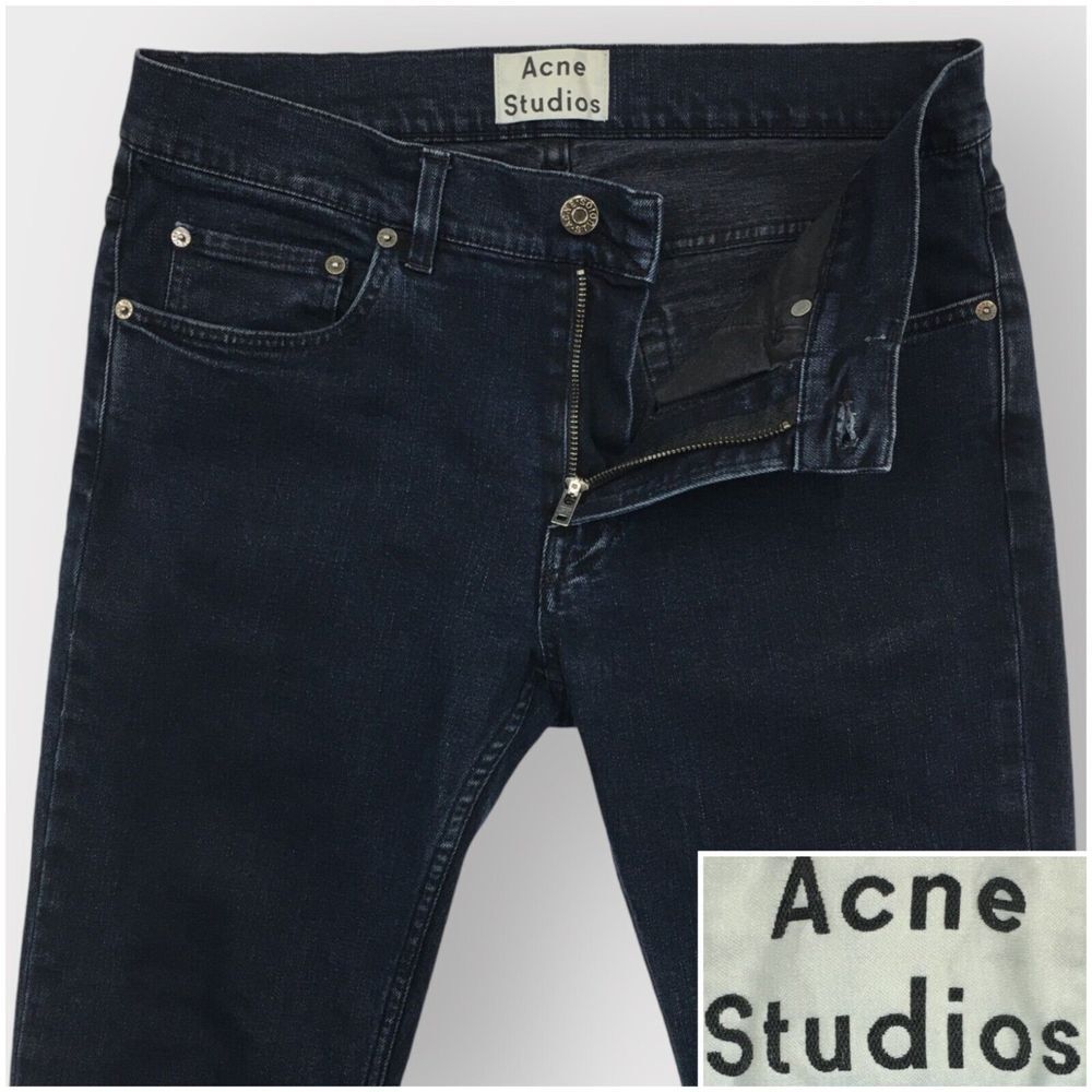 Acne‎ Studios Ace Stay Blue/Black Denim Jeans Men's Size 30x28 Dark Wash